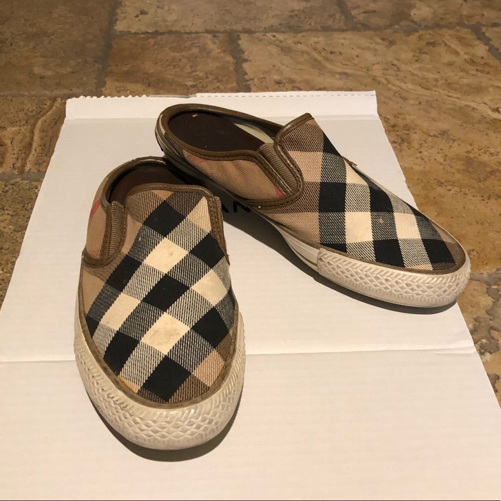 BURBERRY Nova Check Plaid Slip On Sneaker 38
